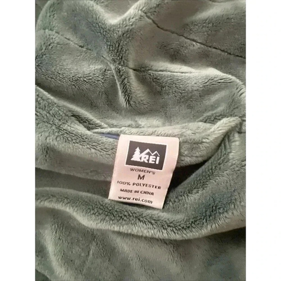 REI Women's Fleece Reversible Green/Teal Zip Vest Size M - Picture 5 of 6